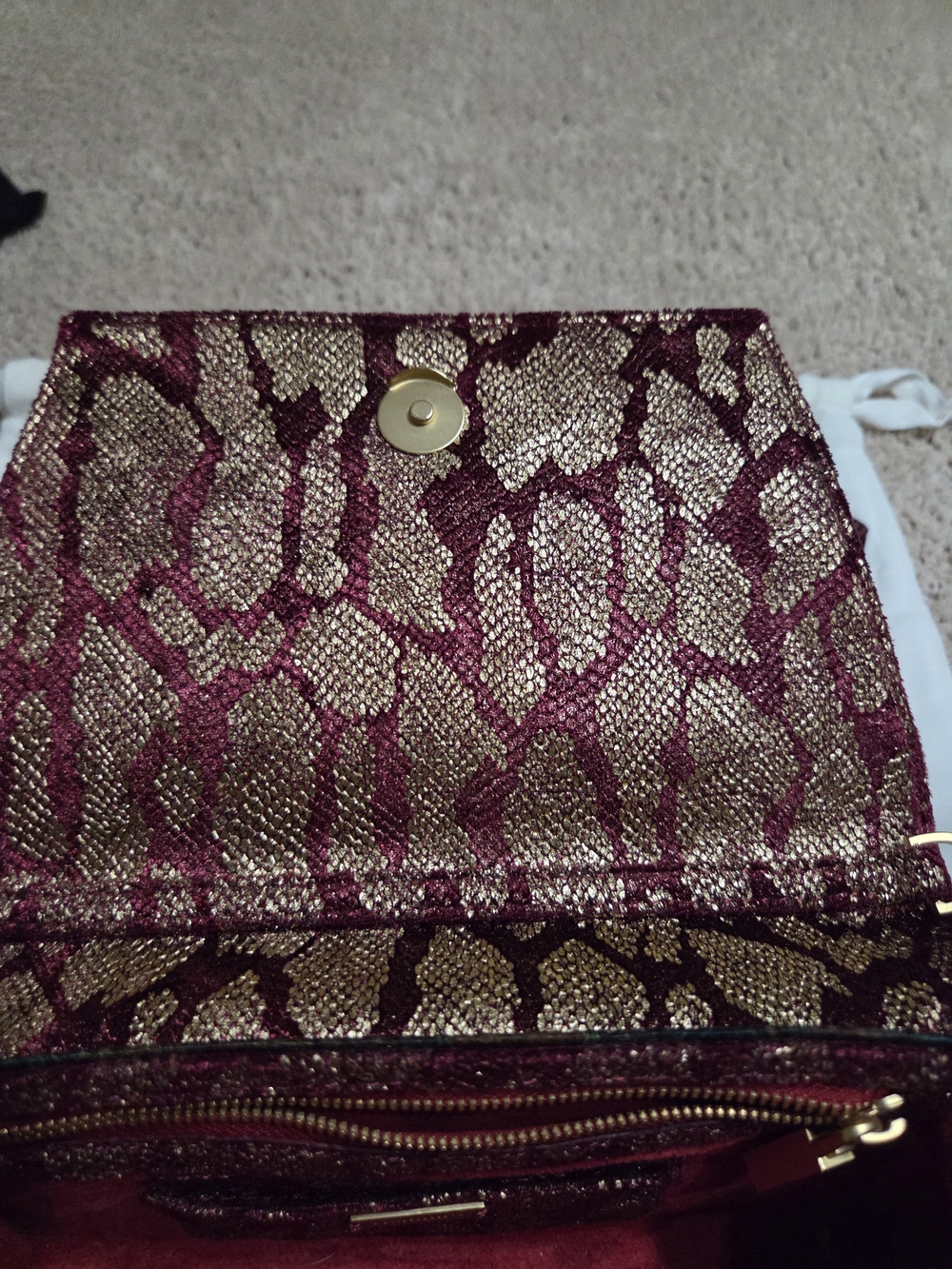 Hammitt Gold & Burgundy Metallic Crossbody Clutch - Picture 6 of 8